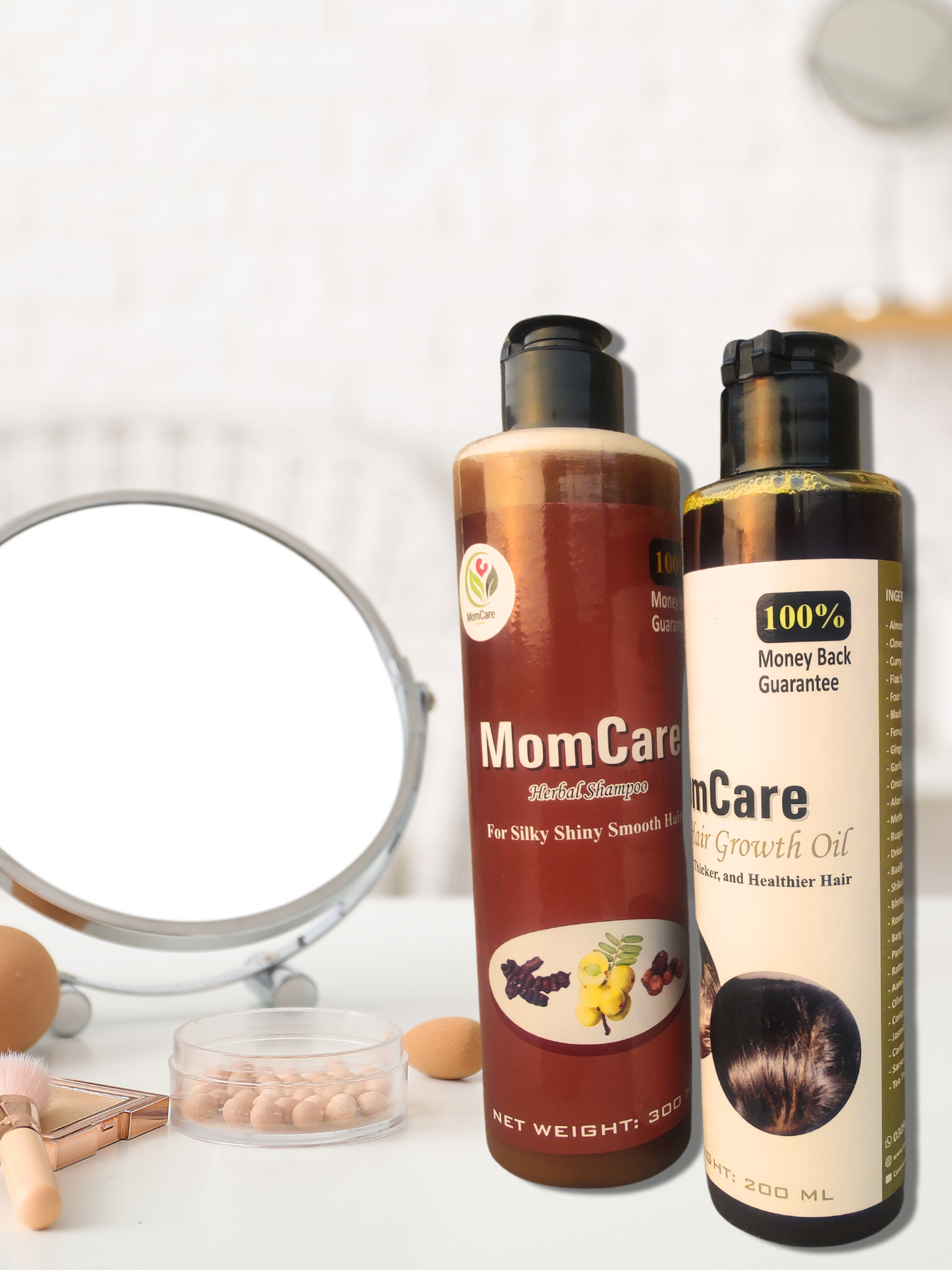 MomCare Organic Hair Growth Oil and Herbal Shampoo