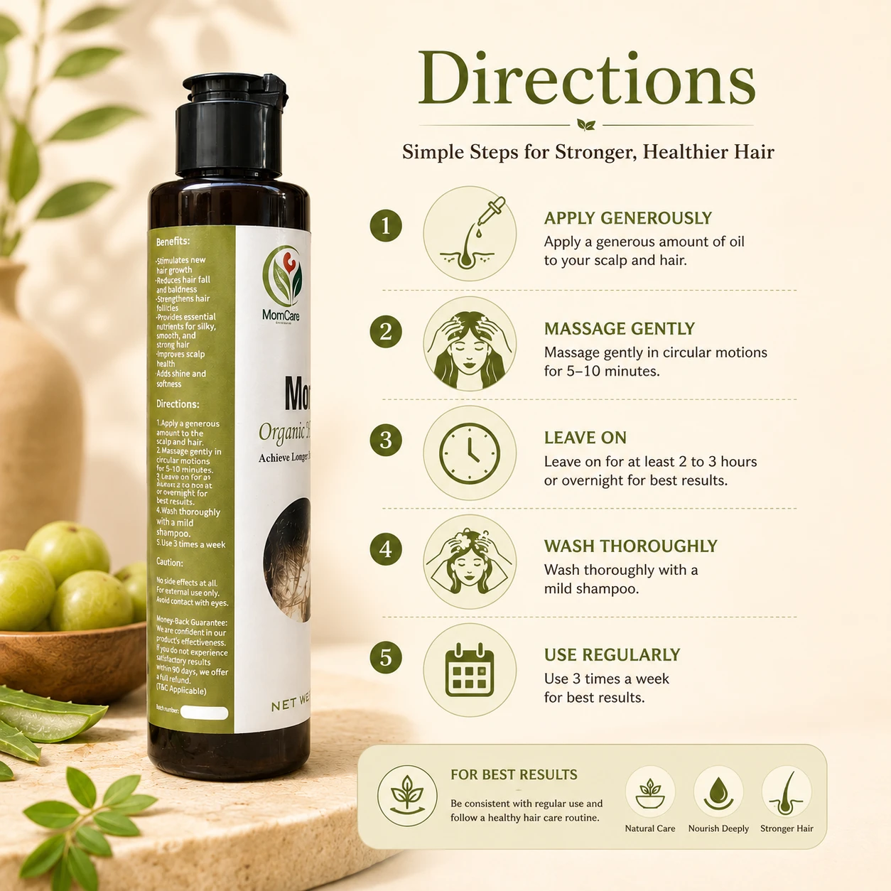 MomCare Hair Growth Oil (200ml) - Image 4
