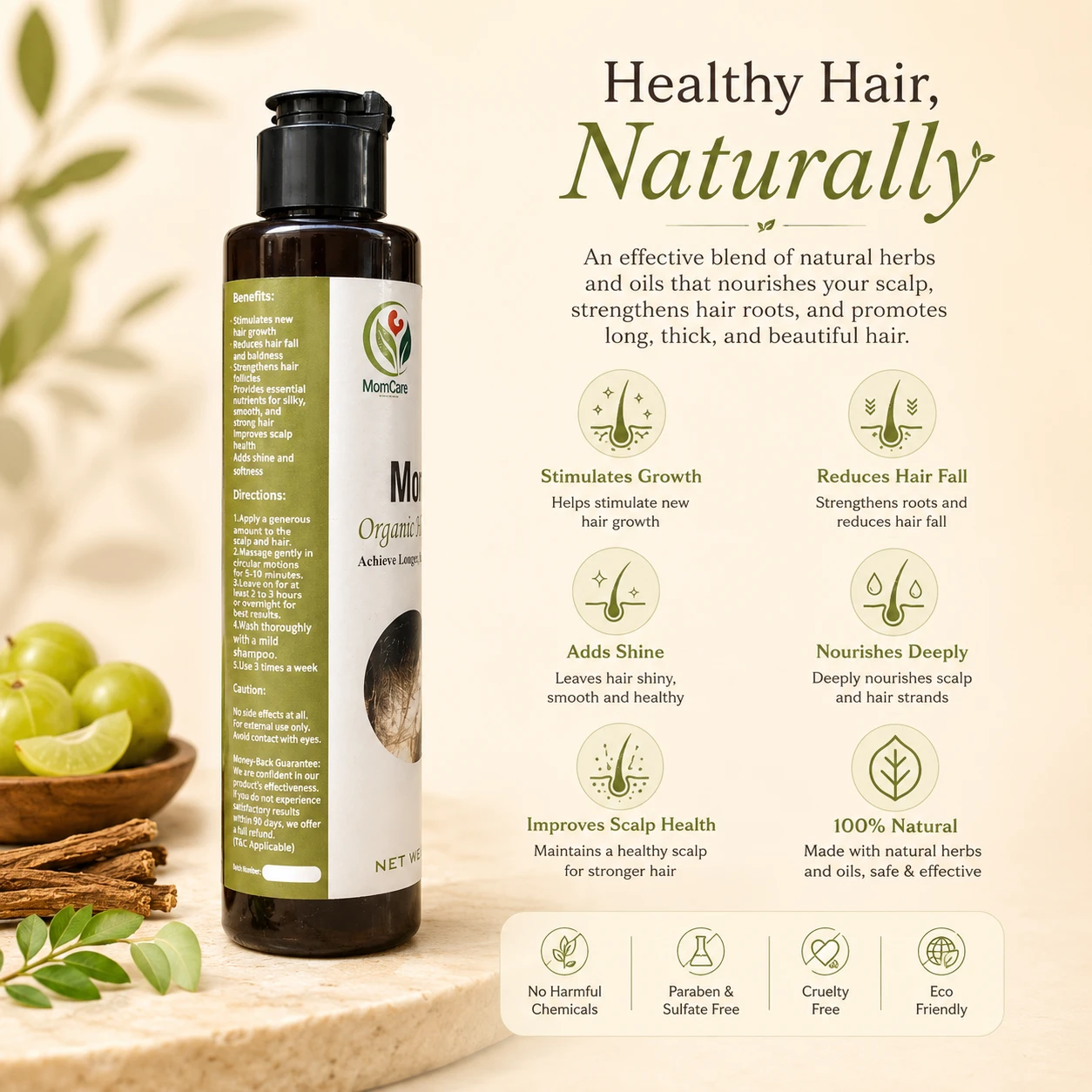 MomCare Hair Growth Oil (200ml) - Image 3